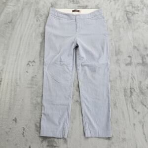 Crosby Pants Womens 8 Blue White‎ Striped Madison Crop Mid Rise Preppy Coastal